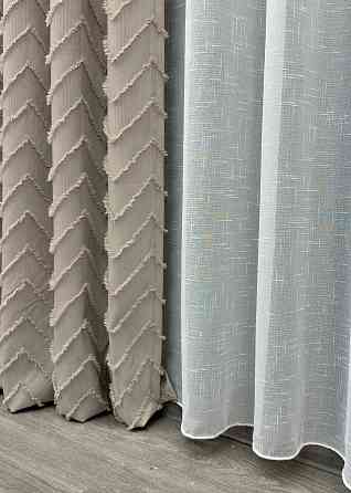 Шторная ткань Лен Букле цвет тауп 1809ш Киев