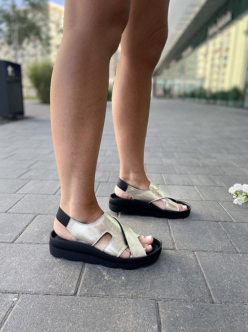 Abbi Босоніжки жіночі ABBI C110-06 золото (літо, шкіра натуральна) (3831) лише 38р. Коломыя - изображение 7
