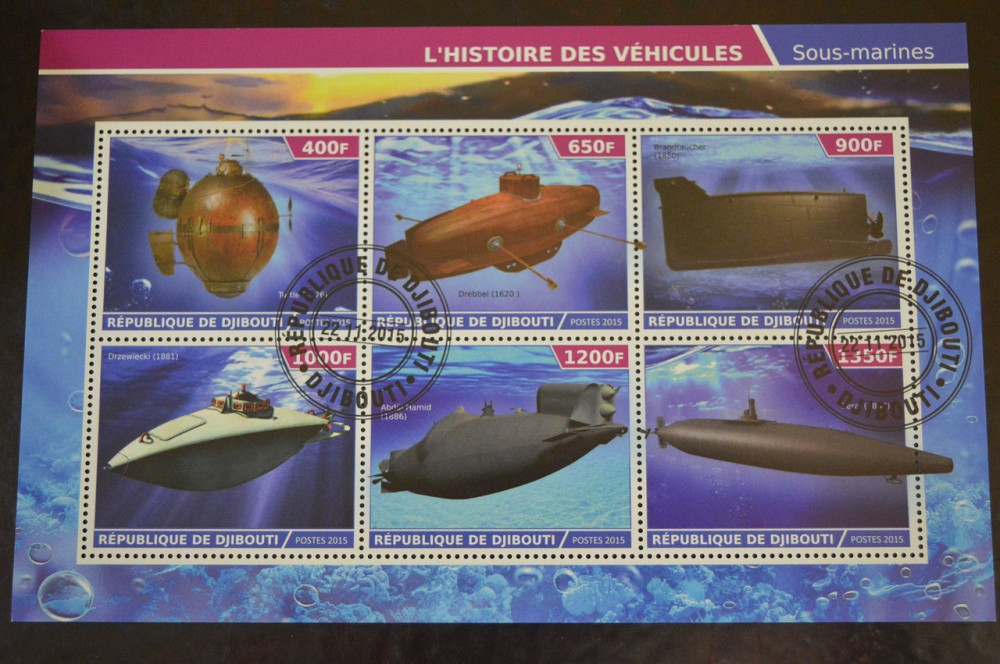 Джибути. Марки. Личности. Транспорт. Блок. 2015 год (В-4) Полтава - изображение 1