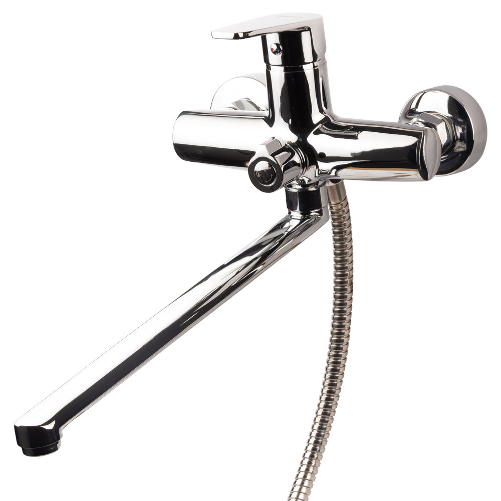 AQUATICA Смеситель s30 Ø35 для ванны излив прямой 350мм дивертор встроенный картриджный AQUATIC Коломыя - изображение 2