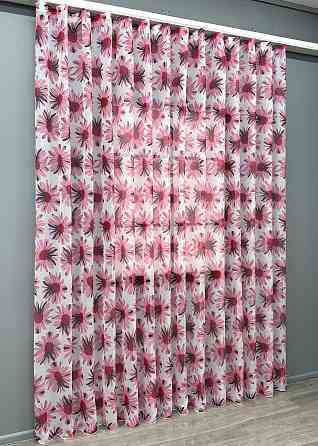 Тюль VR-Textil 1170т Flora Батист Білий з рожевим 400х270 см (42-1400) Київ