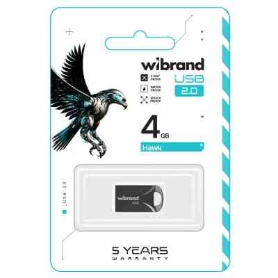USB флеш накопитель Wibrand 4GB Hawk Black USB 2.0 (WI2.0/HA4M1B) Винница