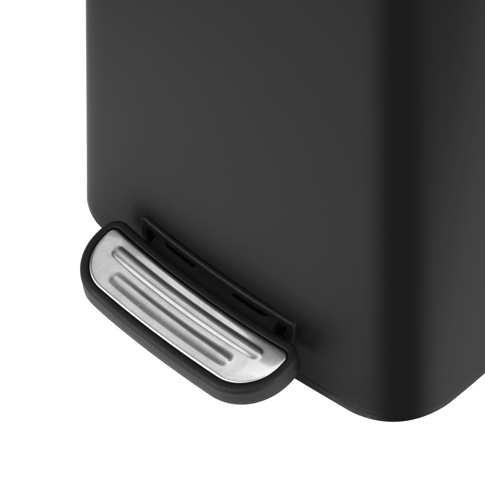 Відро для сміття з плавним закриттям квадратне Zerix Kubix-TC0108 Black 8 л колір чорний (ZX5892) Київ - фото 4