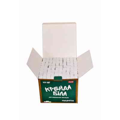 Мел 1 вересня белый квадратный 12х12мм, 100 шт "Школьный" (400070) Винница