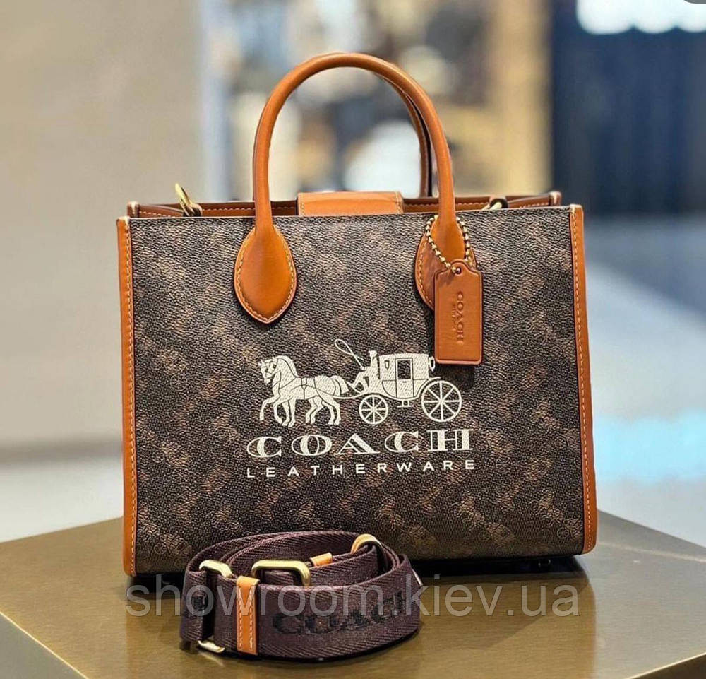 Жіноча сумка середніх розмірів Coach Ace коричнева Київ - фото 1