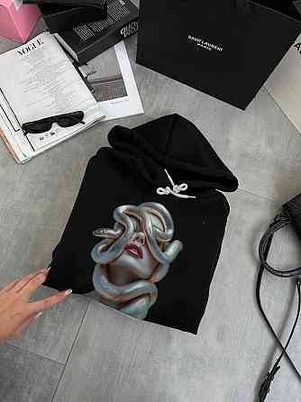 Жіноча трендова худі з символом мудрості з якісної тринитки на флісі Одеса