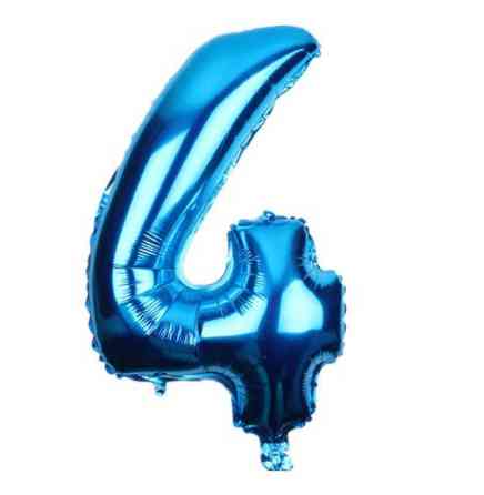 Кулька цифра 4 фольгована 32 дюйма блакитний Київ
