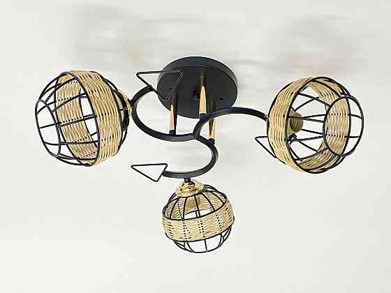 Стельова люстра на 3 плафони 91179A/3 чорний+хром Коломия