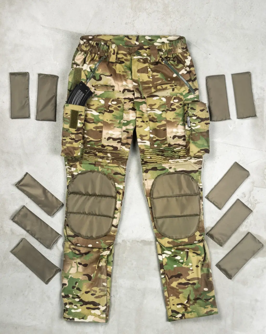 Тактические штаны c кевларовыми вставками мужские мультикам 3XL Одесса - изображение 1