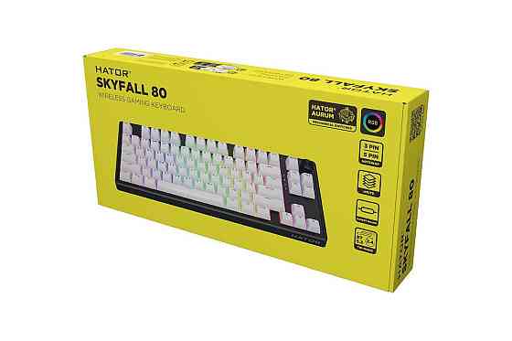 Клавіатура бездротова Hator Skyfall 80 Wireless Black-White (HTK3180UA) ( 17754 ) Харків