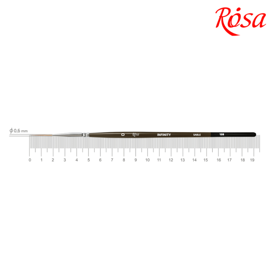 Пензель соболь круглий лайнер INFINITY 128 №0 коротка ручка ROSA Київ
