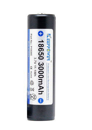Акумулятор Li-ion 18650 Keeppower (Samsung) 3000mAh (P1830C) з захистом Вінниця - фото 1