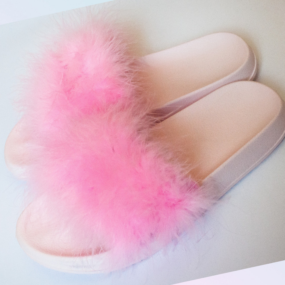 Шльопанці жіночі рожеві Пухнастики Вуличні PaGo Одеса - фото 2