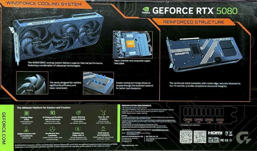Відеокарта GIGABYTE GeForce RTX 5080 WINDFORCE OC SFF 16G 1 шт. NEW! Харків - фото 6