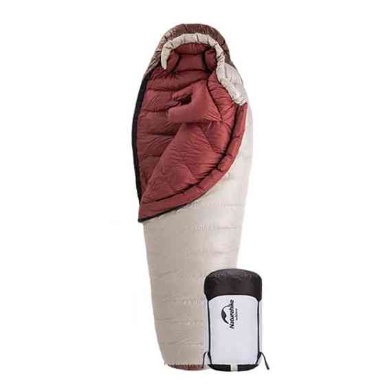Спальник з натуральним пухом Naturehike Snowbird NH20YD001, p-р M, коричневий 350 г Київ