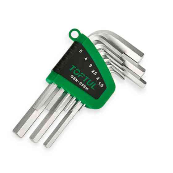 Набор ключей шестигранных коротких HEX 1,5-10 мм, 9 шт. сталь S2 Мукачево