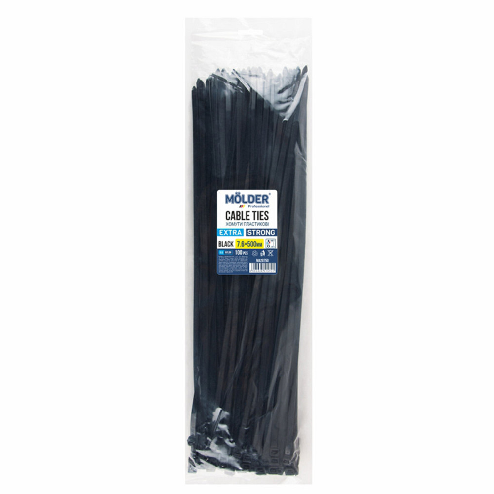 Хомути Molder пластикові чорні 7.6x500, 100шт Киев - изображение 1