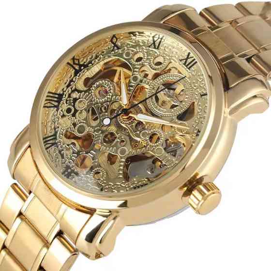 Годинник чоловічий механічний Winner BestSeller Sahara Gold (2 ремінці) Золотистий Вінниця