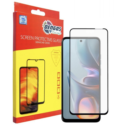 Скло захисне Dengos Full Glue Motorola E15/G35 Black (TGFG-421) Вінниця - фото 1
