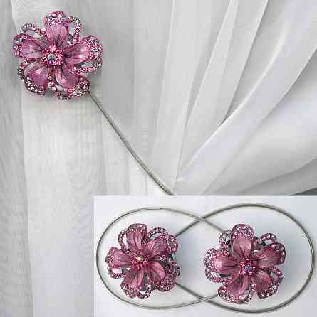 Магніти для штор та гардин "Flowers" набір 2 шт Рожевий (81-245) Київ