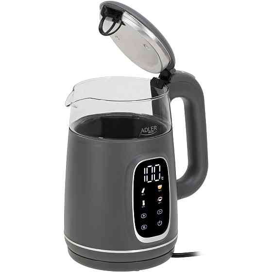 Електрочайник Adler AD 1305 grey 1850-2200Вт/ 1.7л/ скло/ встановлення температури/ Вінниця