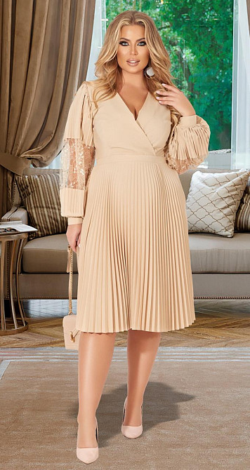 Ошатне плаття великого розміру плісе (54) Київ - фото 5