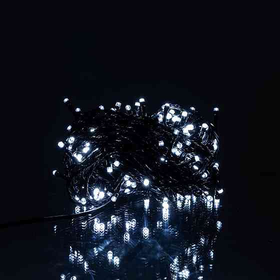 Гірлянда новорічна 16 м, 160 LED, біле світло, чорний провід Київ