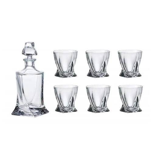 Набір для горілки Quadro 7 предметів (штоф-500мл + 6 чарок-55мл) Bohemia Житомир