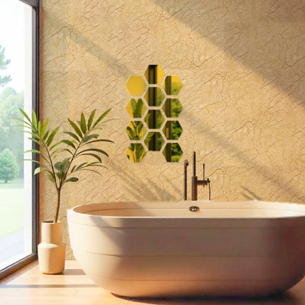 Зеркальный декор акриловый самоклеющийся 85*95мм золото, 12шт (D) SW-00002516 Днепр - изображение 5