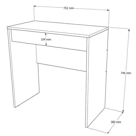 Стіл письмовий Міні з висувною шухлядою Еверест Сіті-750 75,2х38х74,6 см Дуб сонома/Графіт (DTM-071105) Львів