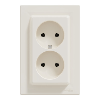 Розетка Schneider Electric ASFORA без заземлення подвійна крем (EPH9700123) Вінниця - фото 1