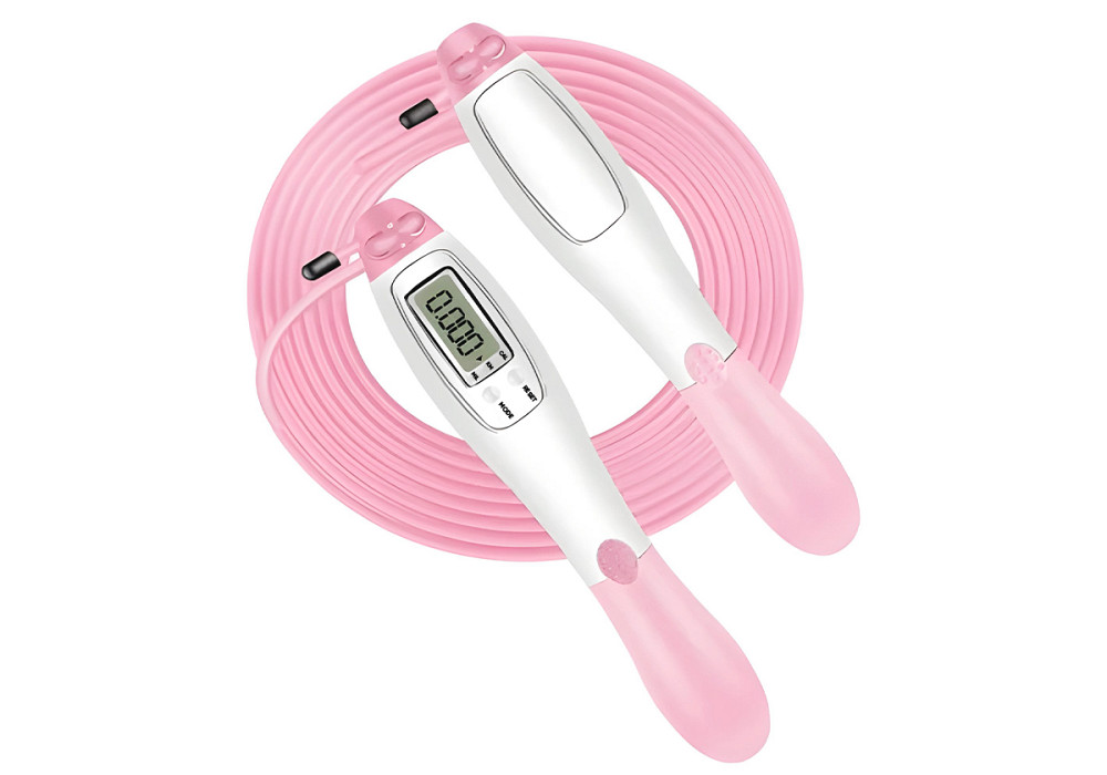 EasyFit Швидкісна скакалка з лічильником EasyFit білий-рожевий Коломия - фото 1