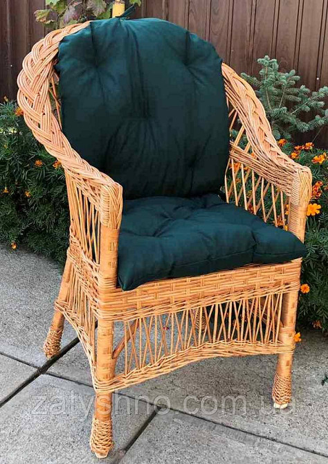 Крісло з лози зручне з накидкою (колір на вибір) Київ - фото 5