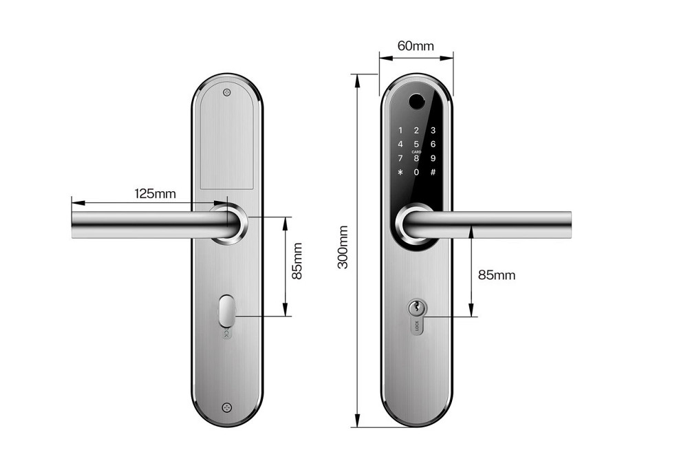 Умный дверной биометрический замок SEVEN LOCK SL-7768BF (85мм) silver Киев - изображение 16