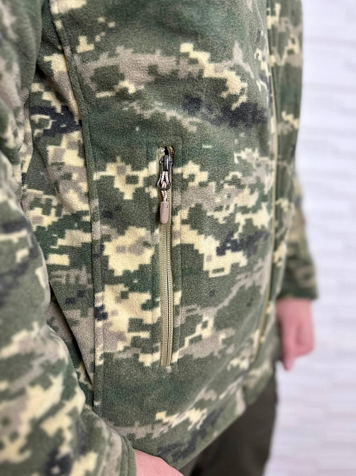 Мужская флисовая кофта Flas Polar с велкро под шевроны и патчи Пиксель, 2XL Винница - изображение 6