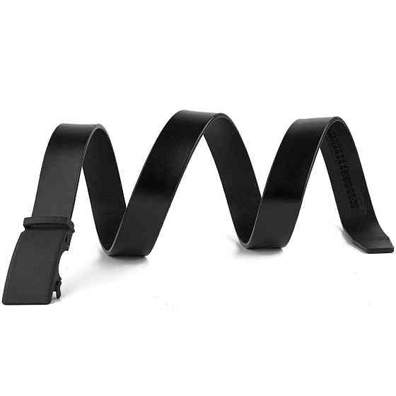 Ремінь чоловічий з автоматичною матовою чорної пряжкою Vintage 20303 Чорний Київ