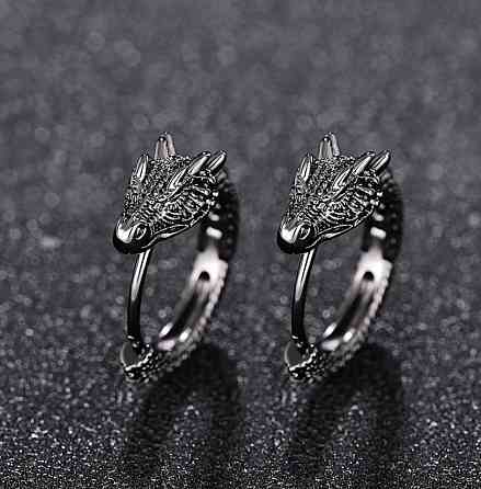 Сережки-кільця з головою дракона, пара Київ