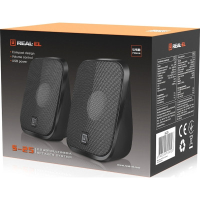 Акустична система REAL-EL S-25 USB Black (EL121100022) Вінниця - фото 4
