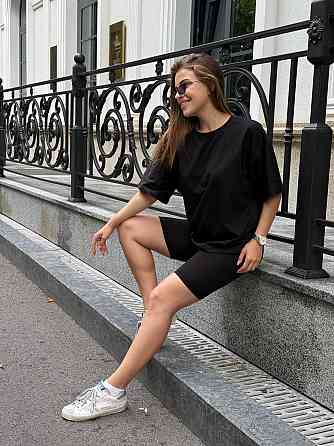 Футболка и велосипедки женские кулир Черный XS-S Харьков