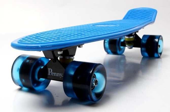 КОМПЛЕКТ Скейтборд Penny Board. Синий + защита + шлем. Колеса светящиеся Одесса - изображение 2
