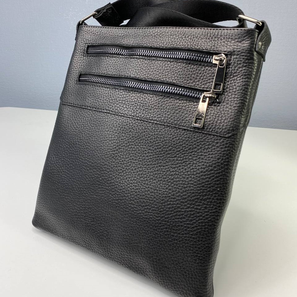 Сумка мужская через плечо черная кожаная вместительная планшетка для парняMasterSem Киев - изображение 7