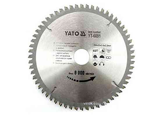 Диск пиляльний по алюмінію YATO, 200х30х3.0х2.2 мм, 60 зубців, R.P.M до 8000 1/хв [10/20] Одесса