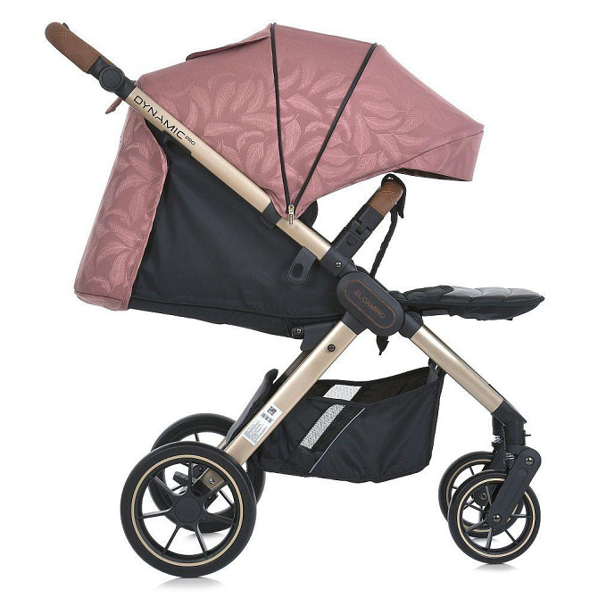 Коляска дитяча EL CAMINO DYNAMIC PRO Special Pink прогулянкова з чохлом та дощовиком Рожева з пір'ячками (ME 1053G-2) Чернігів - фото 5