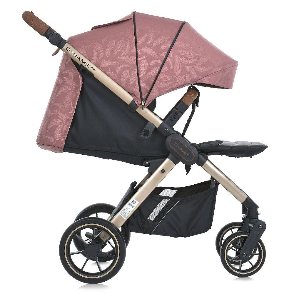 Коляска дитяча EL CAMINO DYNAMIC PRO Special Pink прогулянкова з чохлом та дощовиком Рожева з пір'ячками (ME 1053G-2) Чернигов - изображение 5