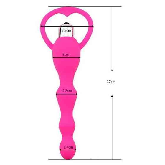 Анальна пробка з вібрацією - Рожевий - 17*1,7*2,2*3см - Анальні іграшки Вінниця
