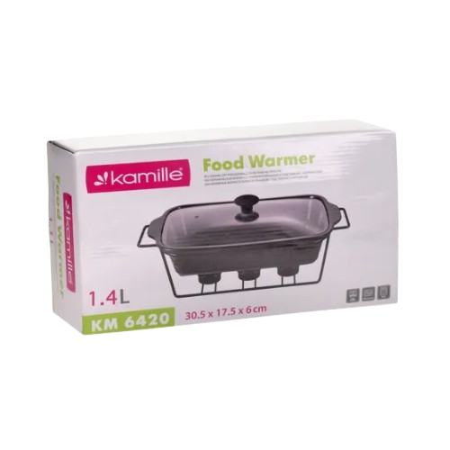 Марміт прямокутний 1,1л 30см кераміка скляна кришка + метал.підставка чорний 6420 KAMILLE Житомир