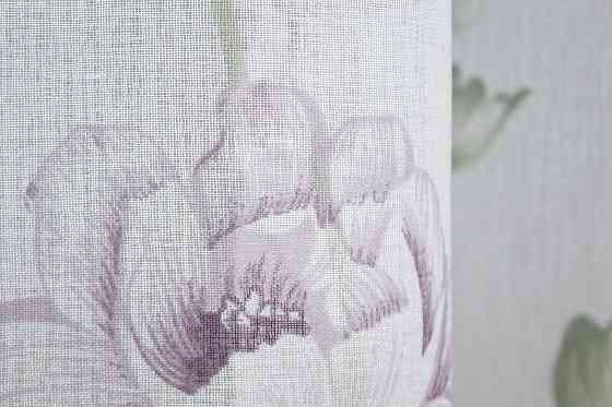 Тюль батист, колекція "Flora" колір білий з бузковим та салатовим 1367т Київ