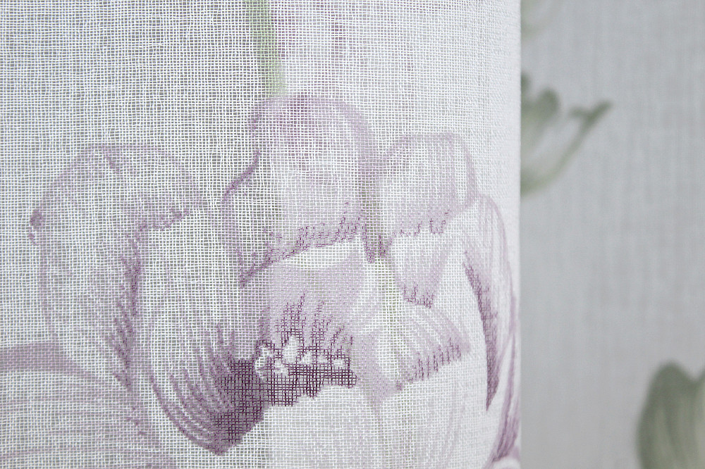 Тюль батист, колекція "Flora" колір білий з бузковим та салатовим 1367т Київ - фото 6