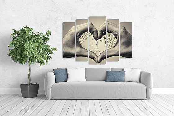 Модульна картина у вітальню/спальню Руки кохання LM009_5 115x170 см Київ