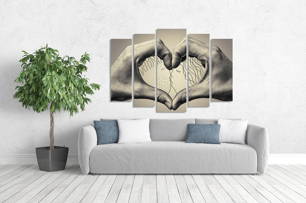 Модульна картина у вітальню/спальню Руки кохання LM009_5 115x170 см Київ - фото 3